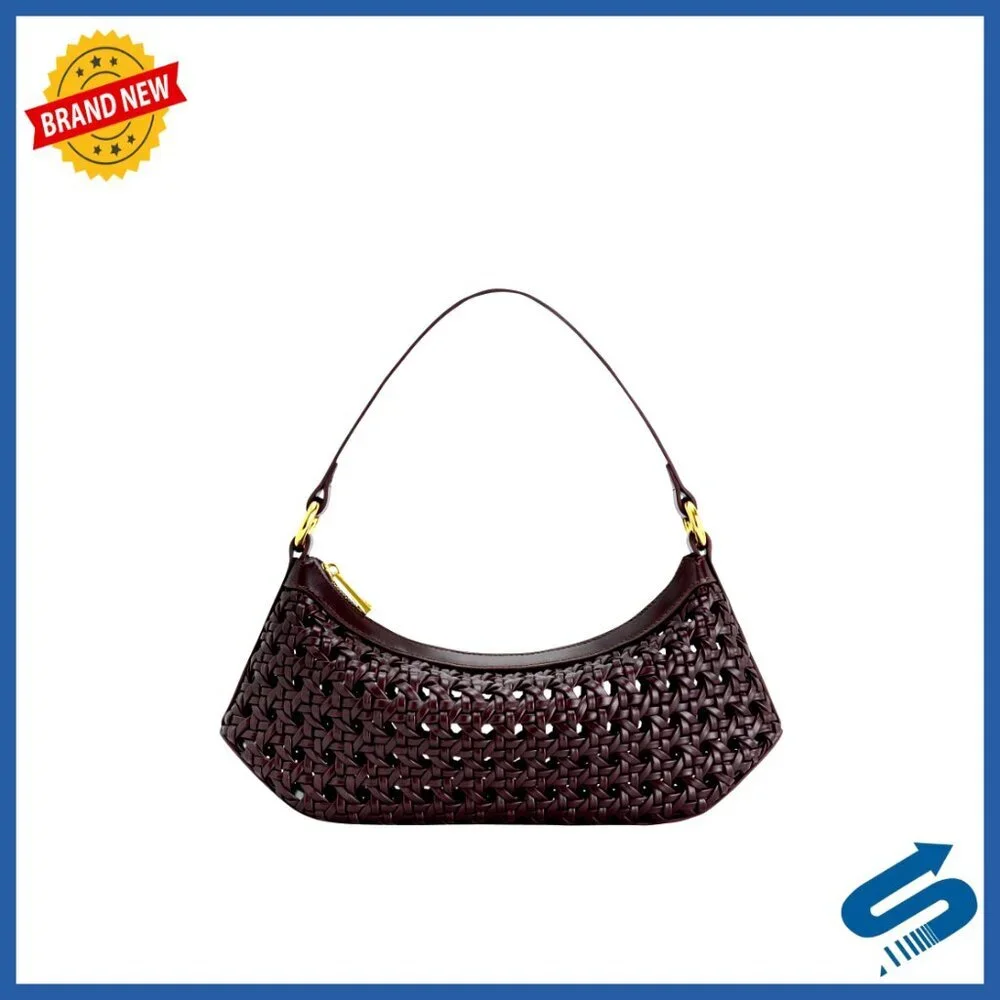 Vegan Leather Shoulder Bag Chic Minimal Crossbody Detachable Strap Elegant